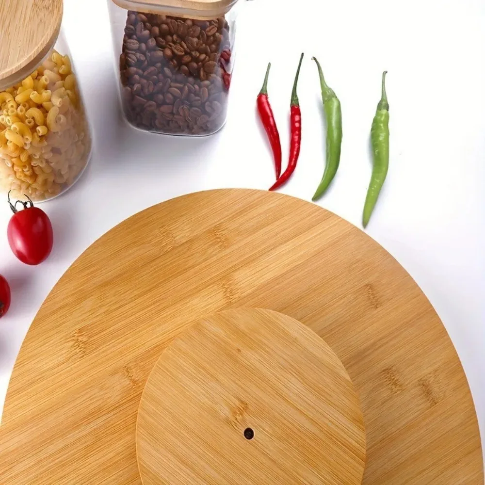 Wood Tray Rotating Food Seasoning Organizer Wooden Turntable Holder Dish Cabinet Jar Plates Condiment Round Tray 3