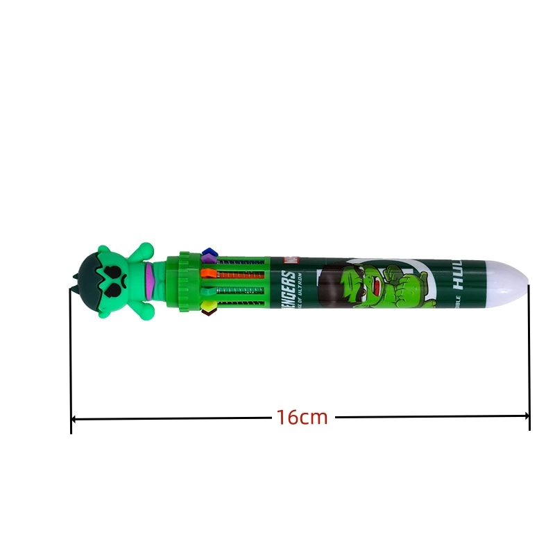 6-36pcs Cartoon Superhero Avengers 10 Colors Ballpoint Pen Press Pen Colored Markings Multifunctional Stationery Wholesle 6