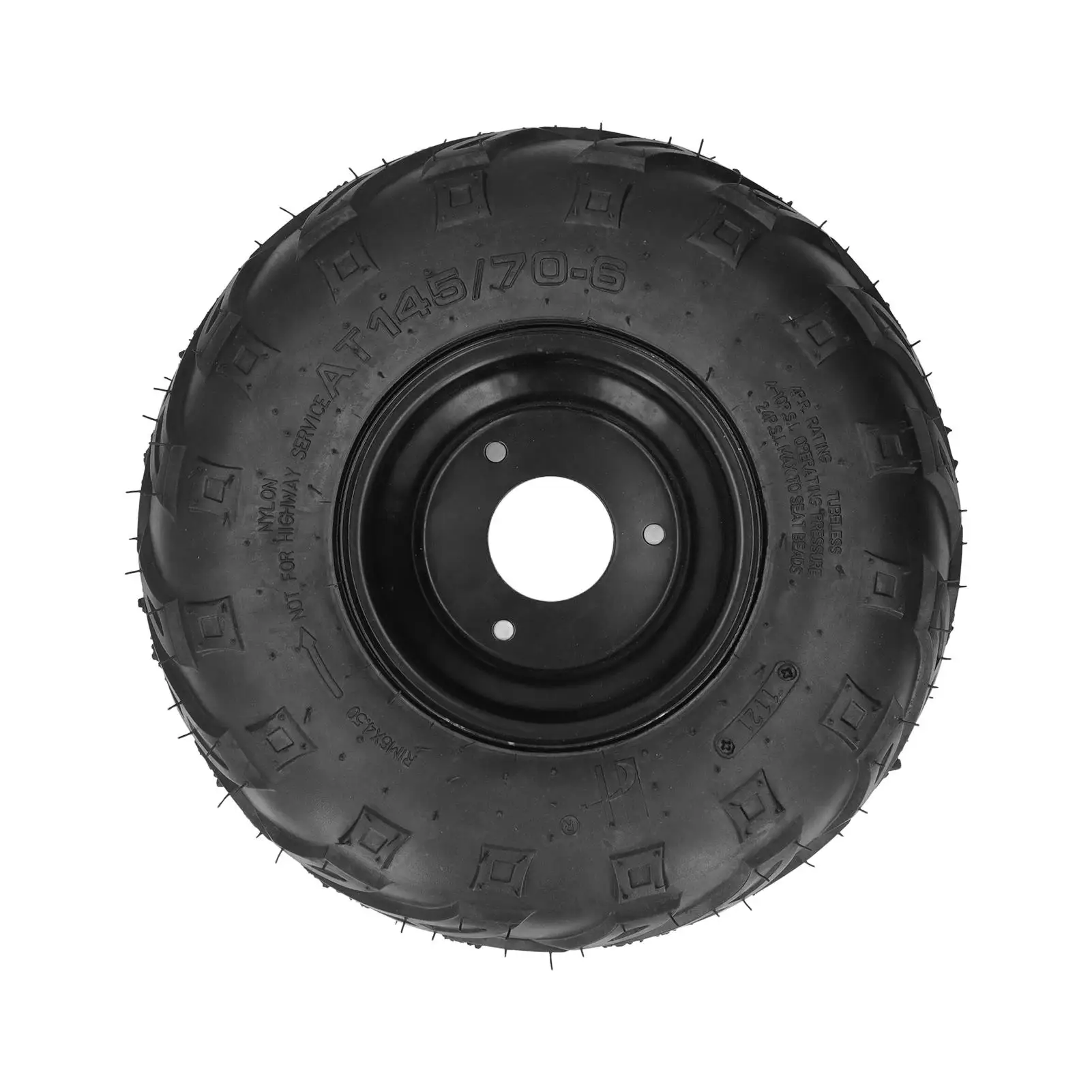 145/70-6 Wheel 6in Rim Steel Alloy ATVs Tubeless Tire Universal Rubber Flexible for go kart UTV Quad Bike 4 Wheelers