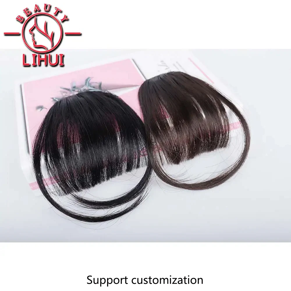 Synthetic Air Bangs Heat Resistant Hairpieces Hair Women Natural Black Light Brown Bangs Hair Clips For Extensions synthetic bangs