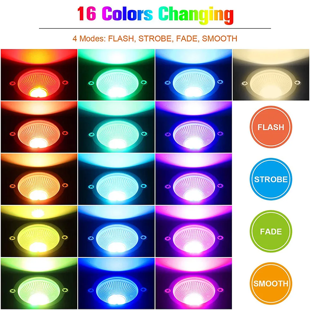 Fernbedienung Outdoor LED Garten Rasen Lichter Landschaft Beleuchtung Spike Flut Lampe Wasserdichte RGB + Warm Weiß Pathway Spot Lichter 3