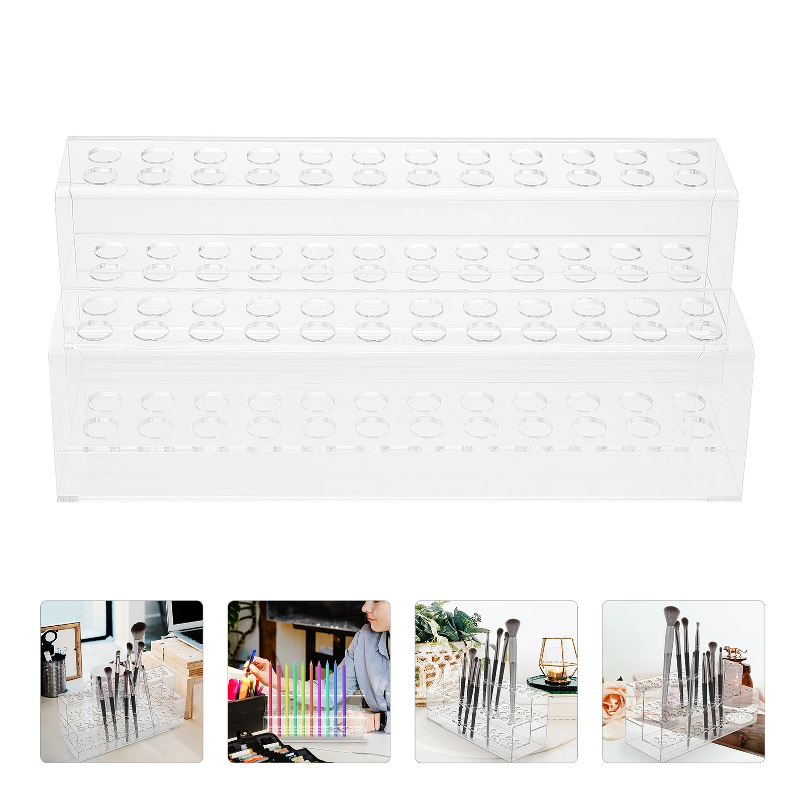 

Прозрачный туалетный столик для канцелярских принадлежностей, акриловый туалетный столик, витрина, стойка для косметических кистей