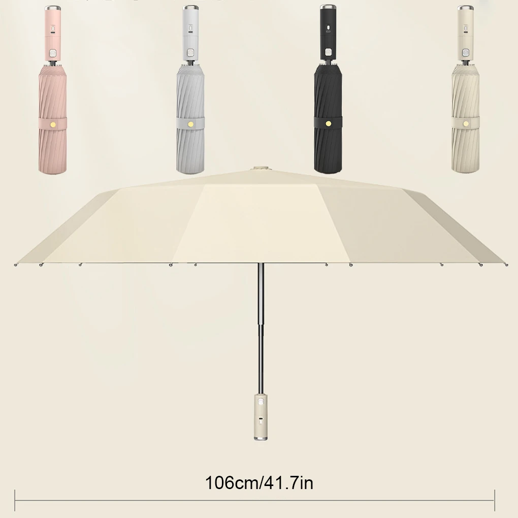 With Fan Summer Cooling Sun Block Folding Umbrella USB Charging Fan Umbrella Luxury Business Gift Accessory