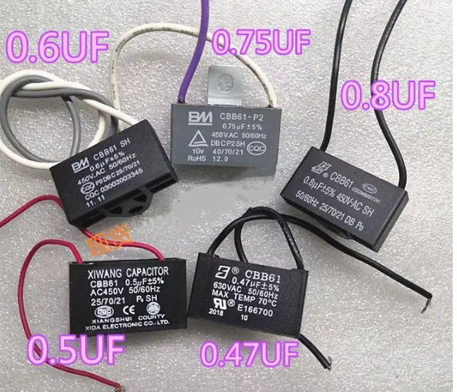 CBB61 0.5UF 0.6UF 0.75UF 0.8UF 450v Capacitor