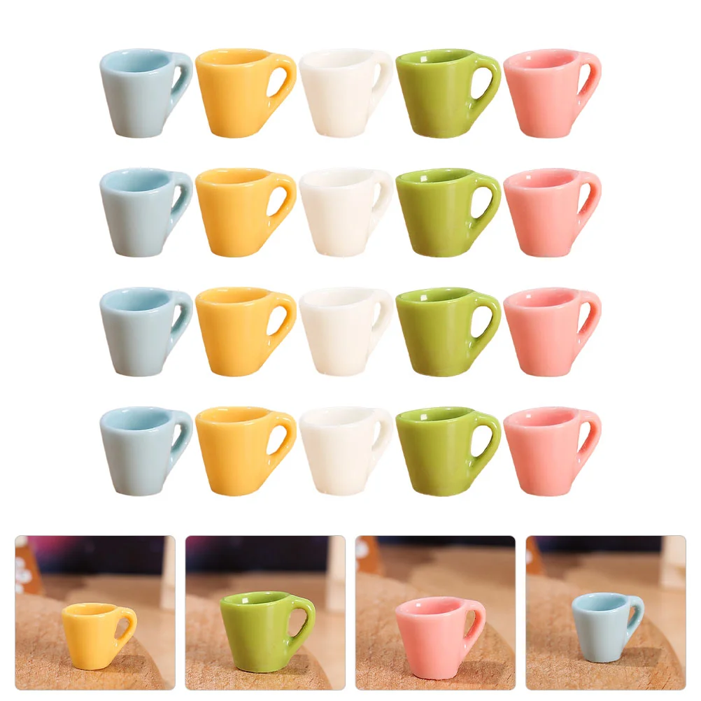 

20 Pcs Espresso Cup Simulation Miniature Water Mug Playing House Decor Decorate Things Decorative