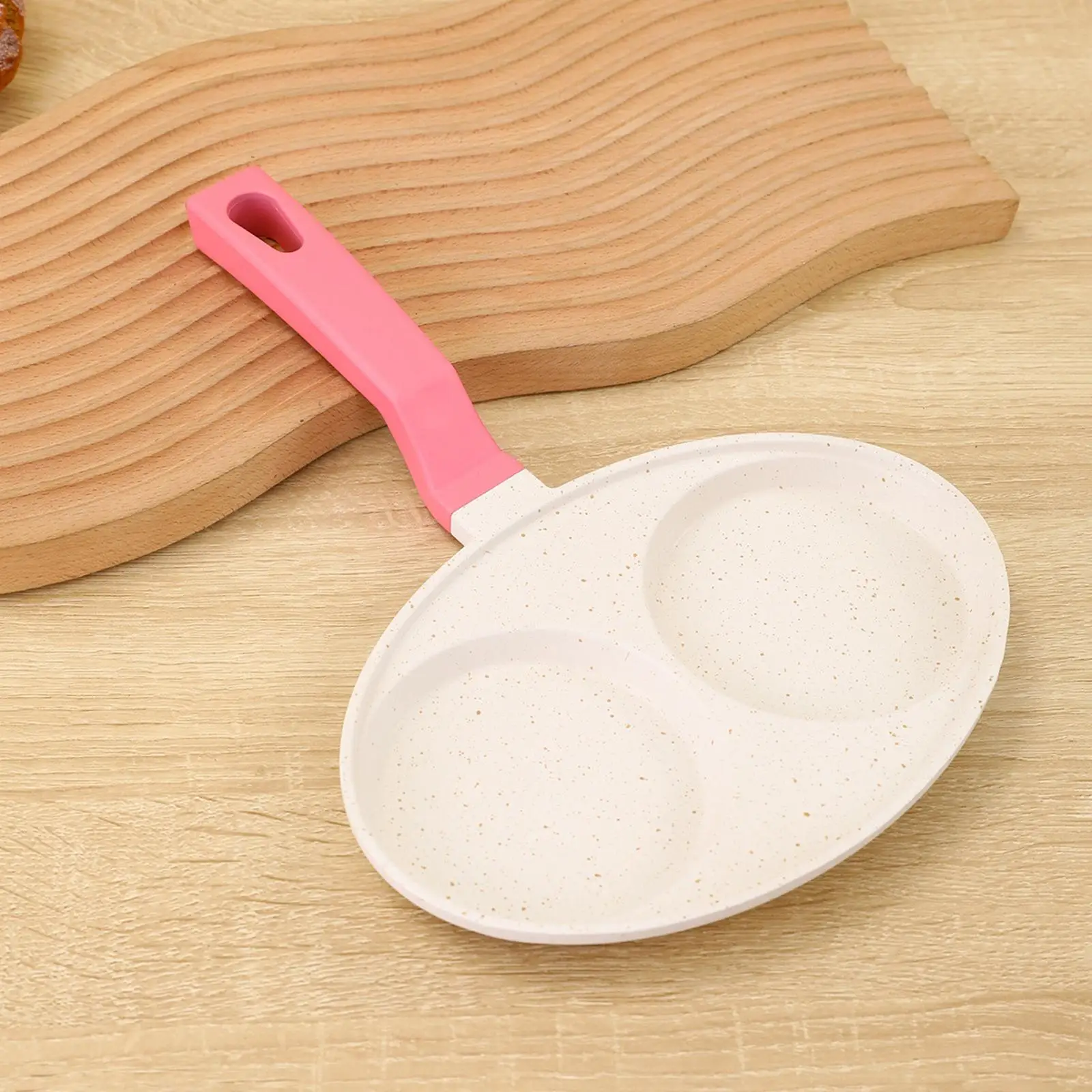 2 Hole Fried Egg Pan Long Handle Multifunctional Egg Cooker Breakfast Maker Nonstick for Crepe Pancake Steak Plett Burger