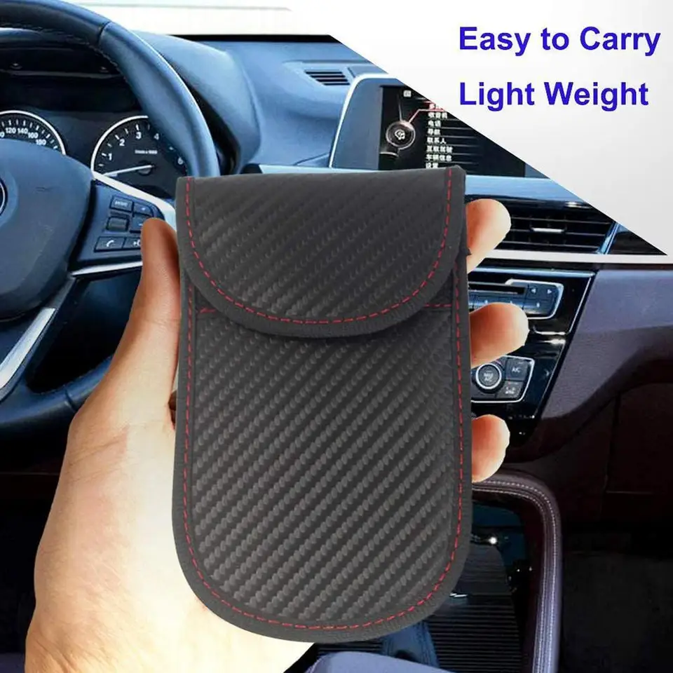 Estuches Bloqueadores De Señal Para Llaves De Coche - Pack De 3, Fibra De Carbono, Protección RFID Anti-robo