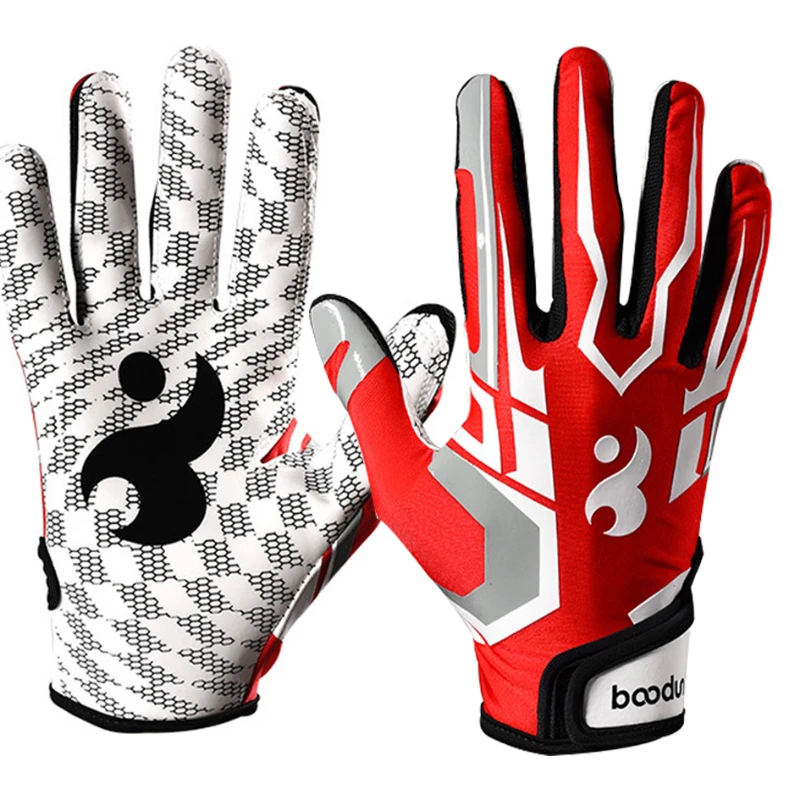 Rugby Gloves Full Finger Anti Slip Gel 1 Pair For Baseball American Football