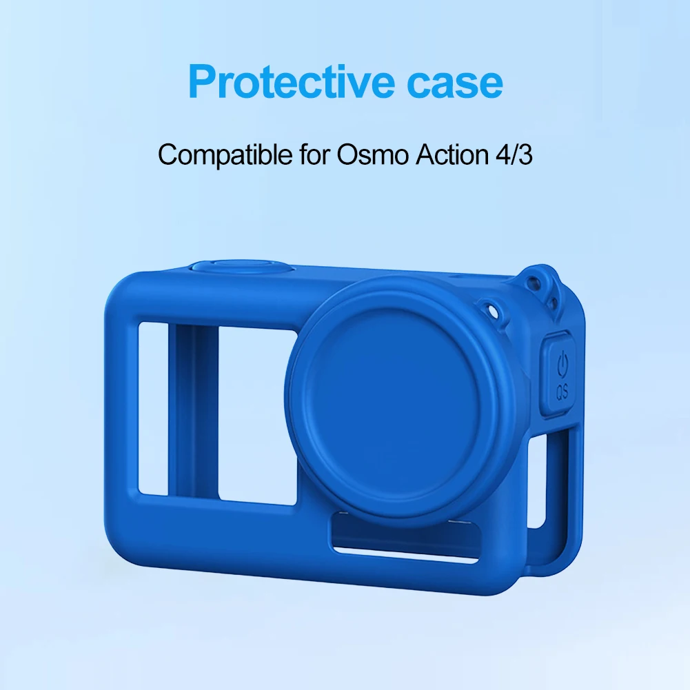 Silicone Full Protective Frame Case Anti-Scratch Protective Case Cover with Neck Rope for DJI Action 3 4 Camera Accessories action camera accessory action camera protector