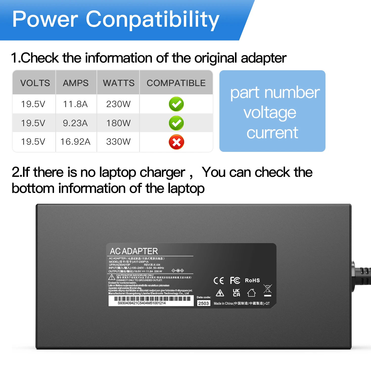 A17-230P1A는 Acer Shadow Knight Optimus 6 N24Jc1 Predator Tomahawk 300 Optimus Neo N23Q1 노트북 충전 소스 19.5V11.8A 어댑터 230