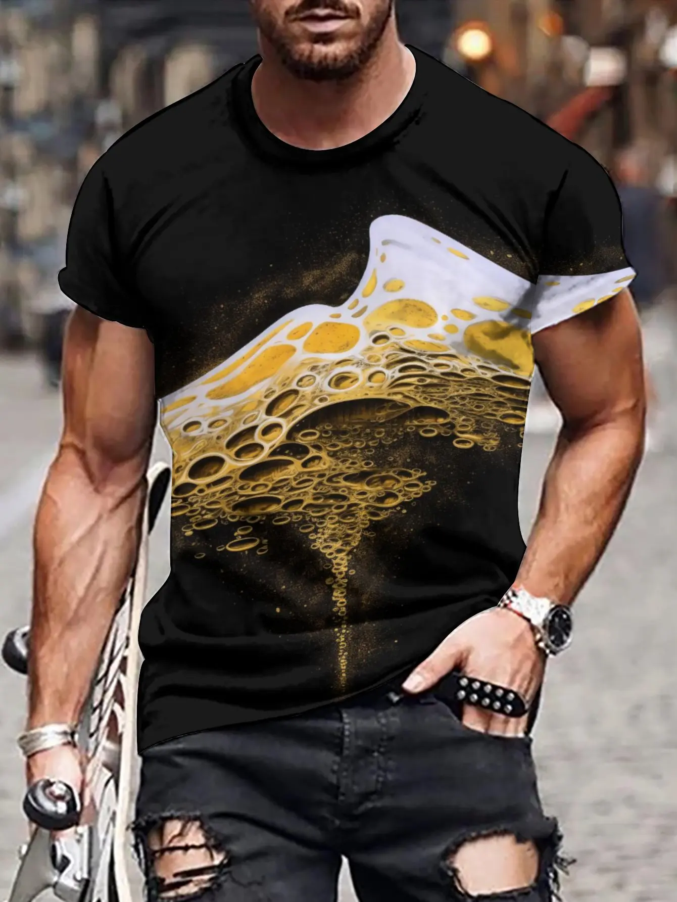 

2024 new in tops & tees 3D printed men's short sleeve T-shirt mens clothing graphic t shirts
