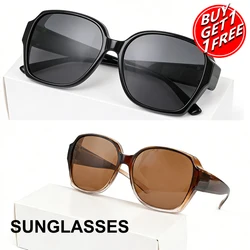 Set of 2 Stylish Square Clip - On Sunglasses with UV400 Protection (2PC)
