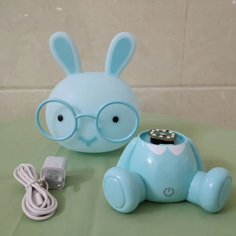Rabbit Lamp Baby Night Lights Pig Bear Led Night Lamp Bedroom Cartoon Animal Table Lamp Kids Birthday Christmas Gifts Home Decor