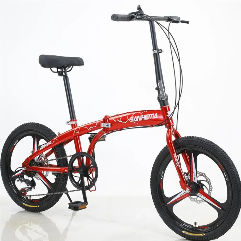 

Folding Bicycles Variable Speed Bike Adult Men'S And Women'S 20 Inches Double Disc Brake City Convenient Travel