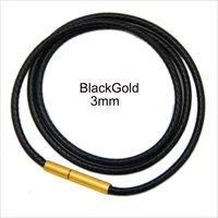 Collier en cuir noir ciré pour hommes et femmes, 3mm, 60cm, 70cm, ras du cou tressé, connecteurs de tubes en acier inoxydable, fermoir 3