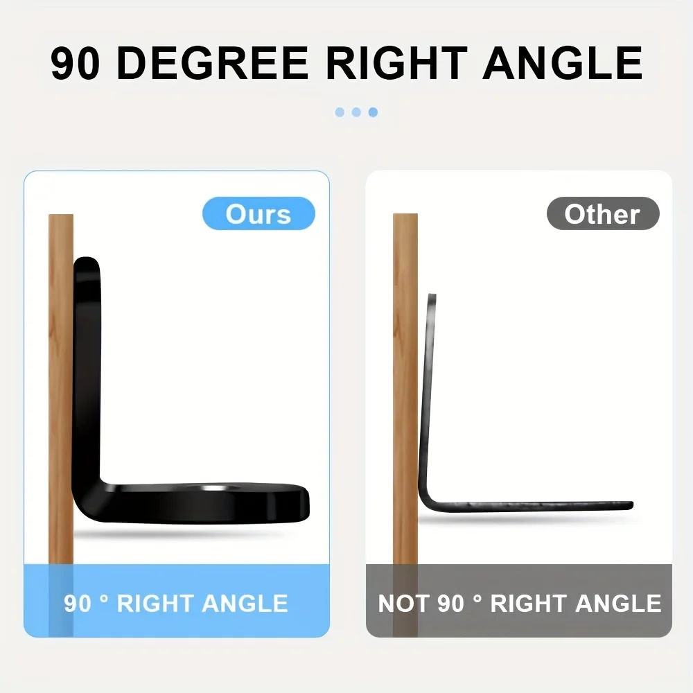 Angled Furniture Hardware 36pcs Black L-shaped right Angle Support Accessories screws Heavy duty connection Angle connector Wardrobe fixed