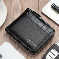 Leather Men’s Wallet Luxury Mens Purse Male Zipper Card Holders with Coin Pocket Rfid Wallets Gifts for Men Money Bag 2