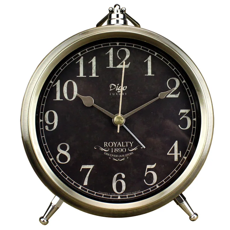 Amerikanischen Runde Wecker Kreative Stille Uhr Retro Europäischen-stil Schreibtisch  Uhr Ornamente Tisch Uhr Für Home Dekoration LD412