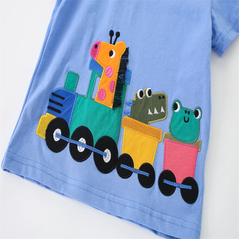 Kids Clothing Set Jumping Meters 2-7T Summer Clothing Sets With Animals Boys Girls Cotton Fashion Children's Clothing Sets