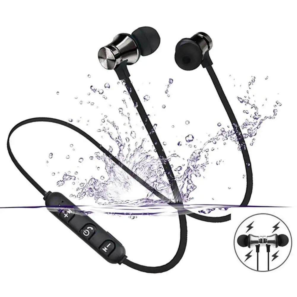 XT11 Neckband Earphone In-ear Magnetic Adsorption Sports Wireless Bluetooth-compatible Headset with Mic for Gaming bluetooth 4 0 magnetic earphone sport running wireless with mic stereo music neckband headset headphone for iphone xiaomi huawei