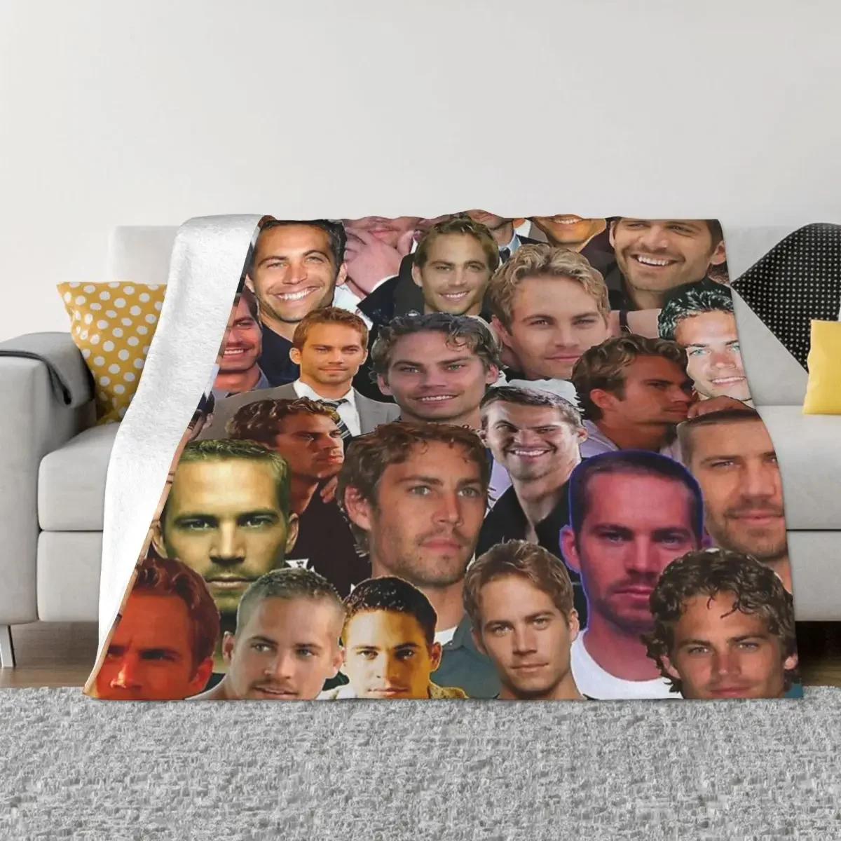 

Paul Walker Photo Collage Blanket Fleece Autumn/Winter Multi-function Super Soft Throw Blankets for Bedding Outdoor Quilt