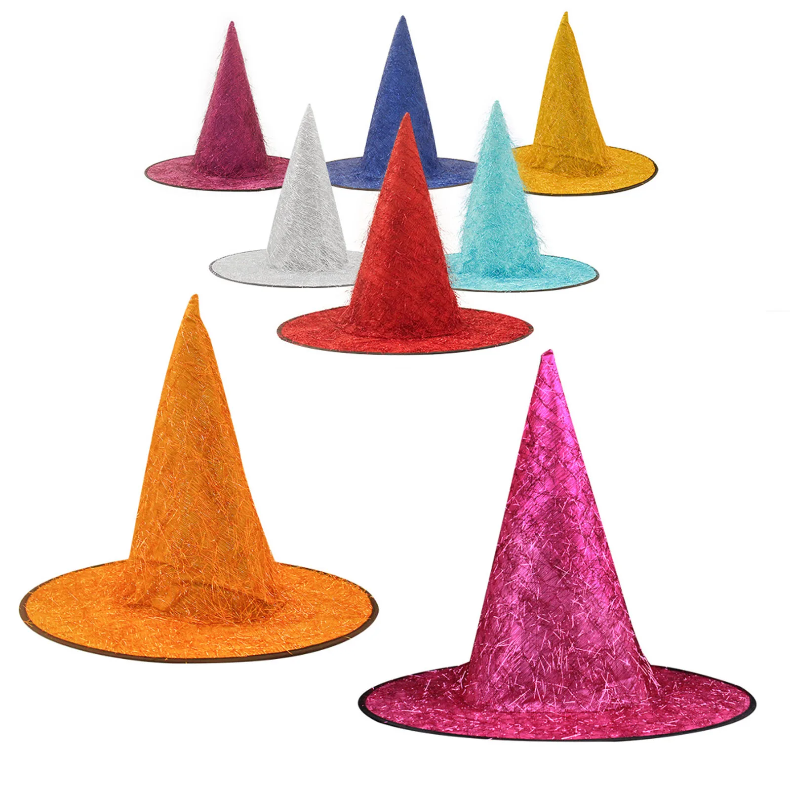 

Womens Shiny Witch Hat Wide Brim Cap Halloween Adult Witch Vampires Props Fancy Dress Ball Theme Party Hats Costumes Accessories