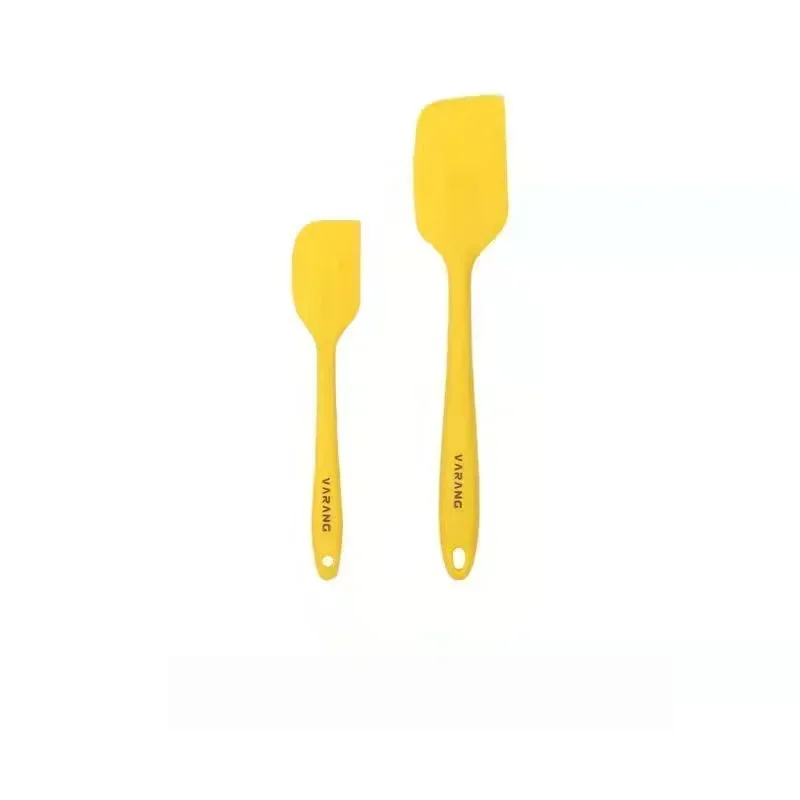 Silicone Spatula Set Gadget Tools Mixing Tool Utensils All for Kitchen and Home Baking Cake Cream Yellow/Brown Scraper 2 Pieces kitchen utensils