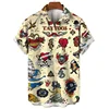 Fashion Hot Sales Cool Tattoos Print Men's Shirts 3D Casual Style Man/Women Short Sleeve Laper Blouse Summer Outdoor Beach Shirt 1