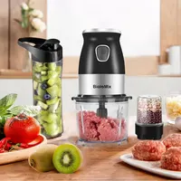 Hachoir à viande portable multifonctionnel à grande vitesse, mini mélangeur personnel, robot culinaire, centre commercial, Ju479, hachoir à sec, 500 ml, 800 W 2