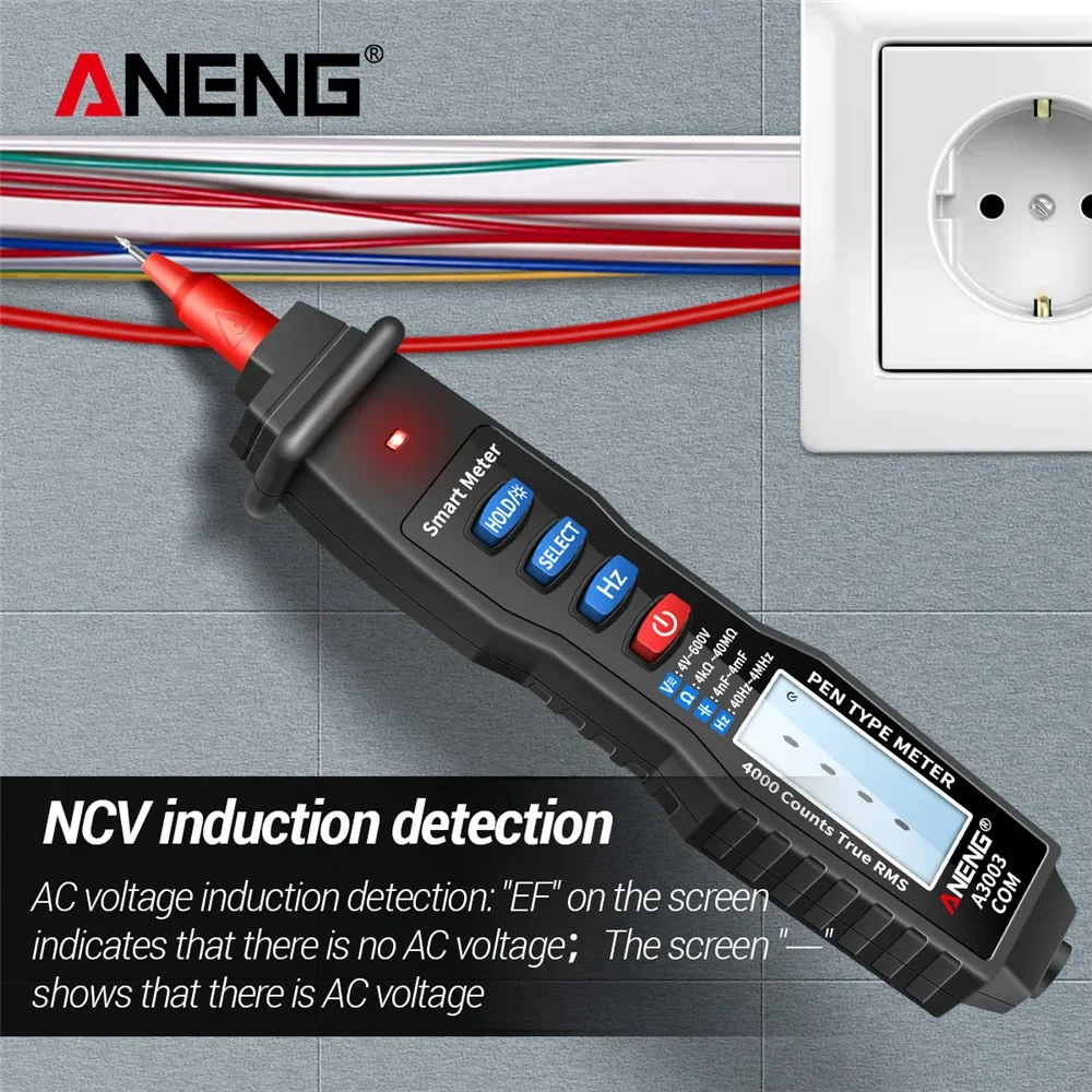 Digital Multimeter ANENG A3003 Digital Pen Multimeter Professional 4000 Counts Smart Meter with NCV AC/DC Voltage Resistance Capacitance Testers