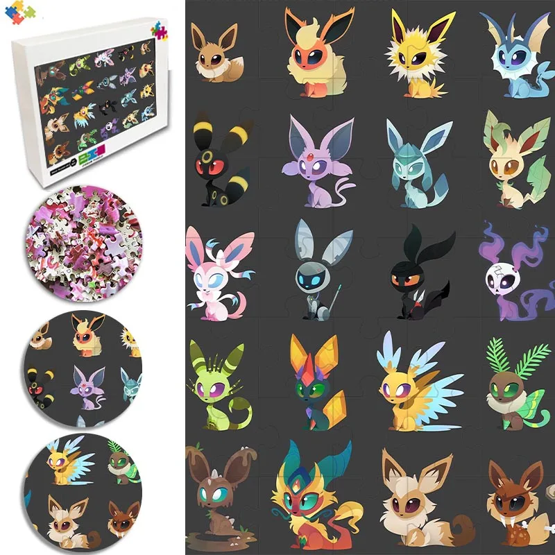 Pokemon Eevee Evolution Jigsaw Puzzle 35/300/500/1000 Pieces Puzzle Educational Toys Diy Family Games Home Decor Birthday Gifts