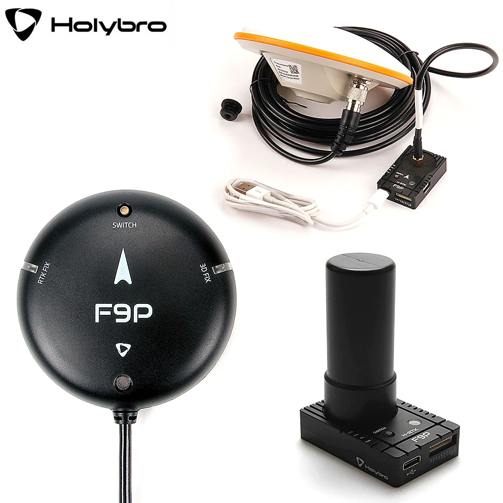 

Holybro H-RTK F9P GNSS Series H-RTK F9P Rover lite /Rover lite 2nd GPS/F9P Helical/ F9P Base