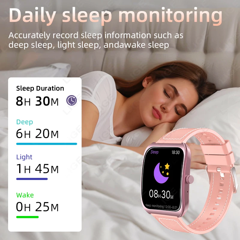 LIGE 2025 New Smartwatch Dynamic Island Bluetooth Talking Heart Rate Sleep Monitor Sports Smart Watch For Women Men Holiday Gift