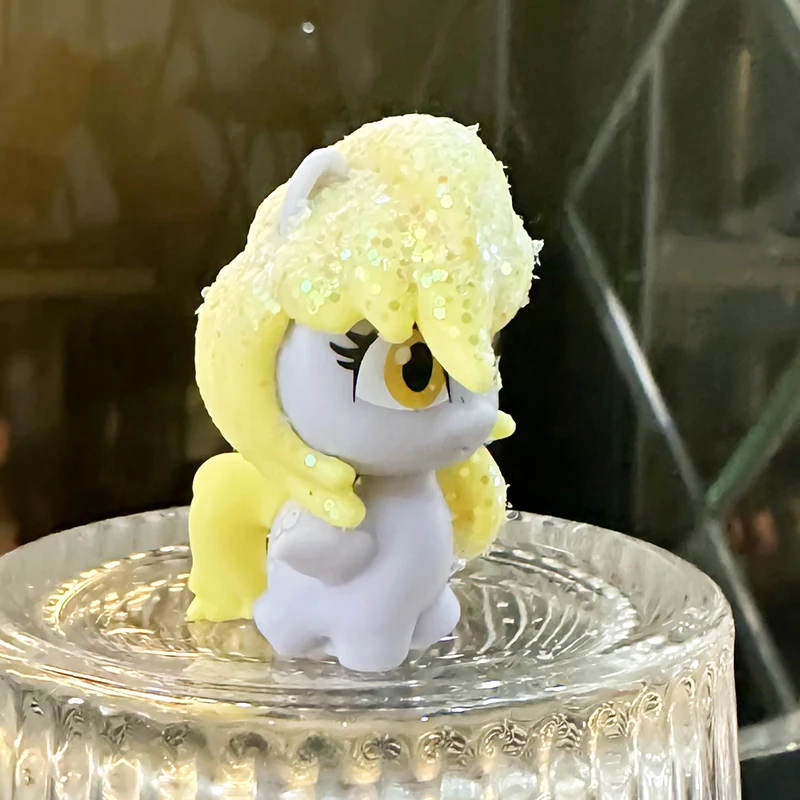 Lps Dogs Rare Little Original Paillettes Glitter Horse Model Apple Jack Unicorn Horse Action Figure Toys Horse For Kid Y23092206