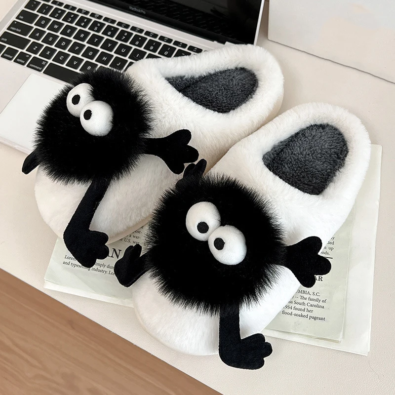 Women's Cartoon Cute House Slippers Warm Plus Lined Closed Toe Fuzzy Home Slides Women's Fluffy Comfy Shoes Winter Autumn 4