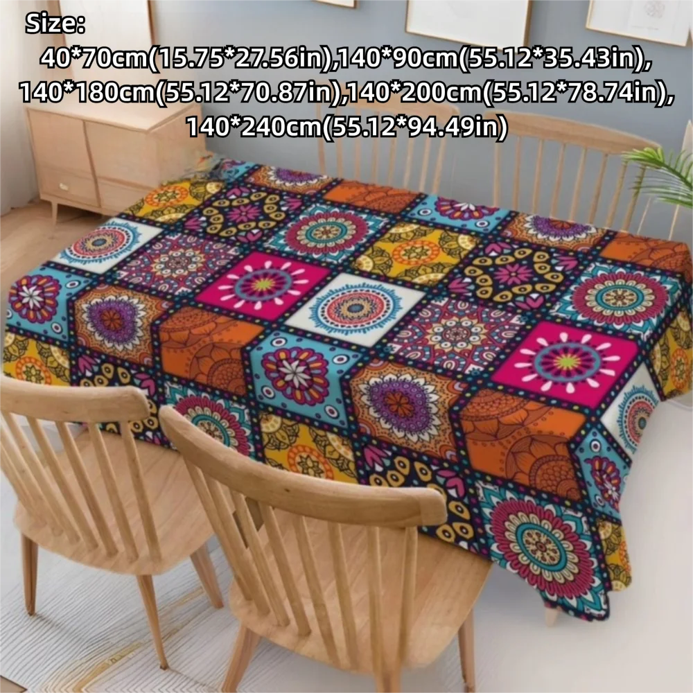 New Rectangular Bohemian Tablecloth Mandala Bohemian Cycle Table Cover Home Decoration Colorful Table Cloths Festival 2