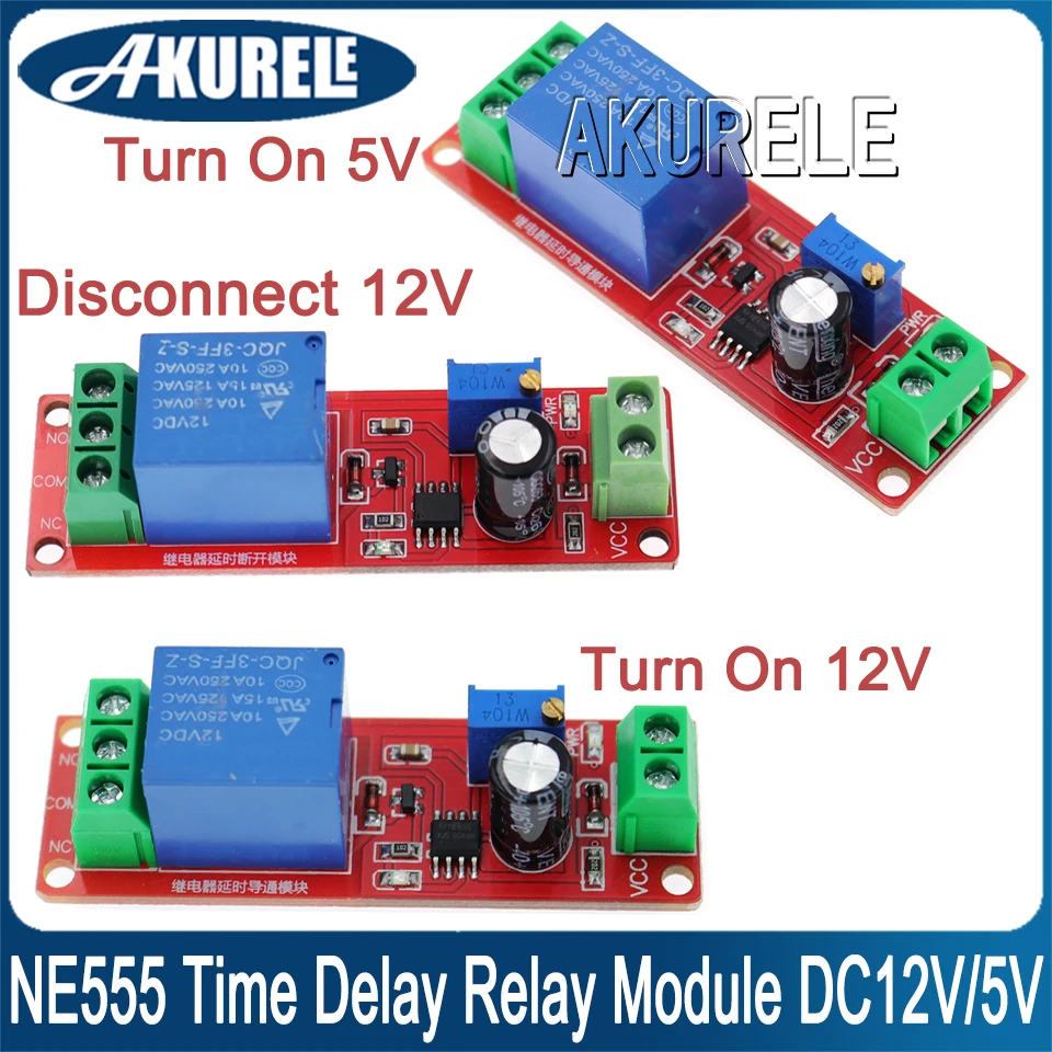 NE555TimeDelayRelayModuleDC12V5VDK555DelayedDisconnectTurnOn