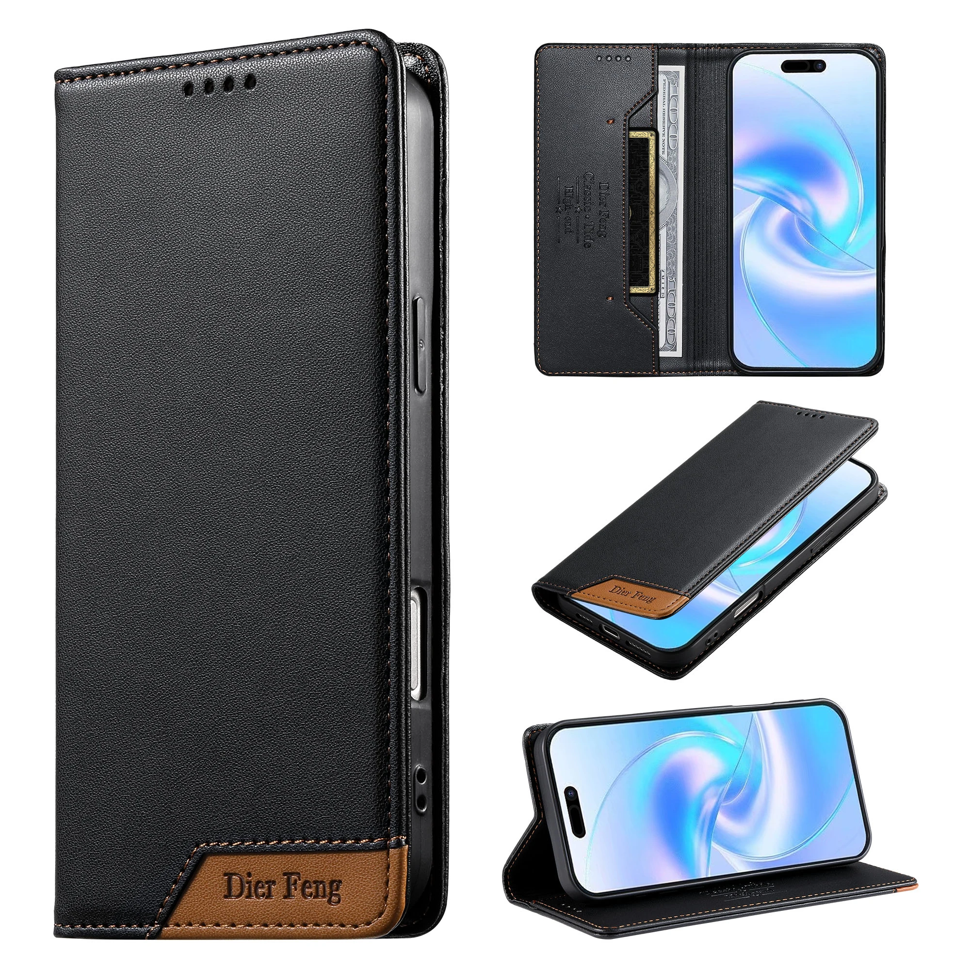Leather Flip Phone Case with Magnetic Wallet Feature