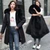 Winter Parka Jacket For Women 2024 New Long Sleeve Clothes Fashion Hooded Fur Collar Coat Thick Warm Casual Medium Length Coats 4