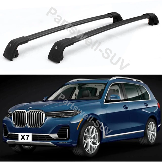 2Pcs Lockable Roof Rack Cross Bars Crossbar Baggage Luggage Rack Aluminum Fit for BMW X7 G07 2018-2022