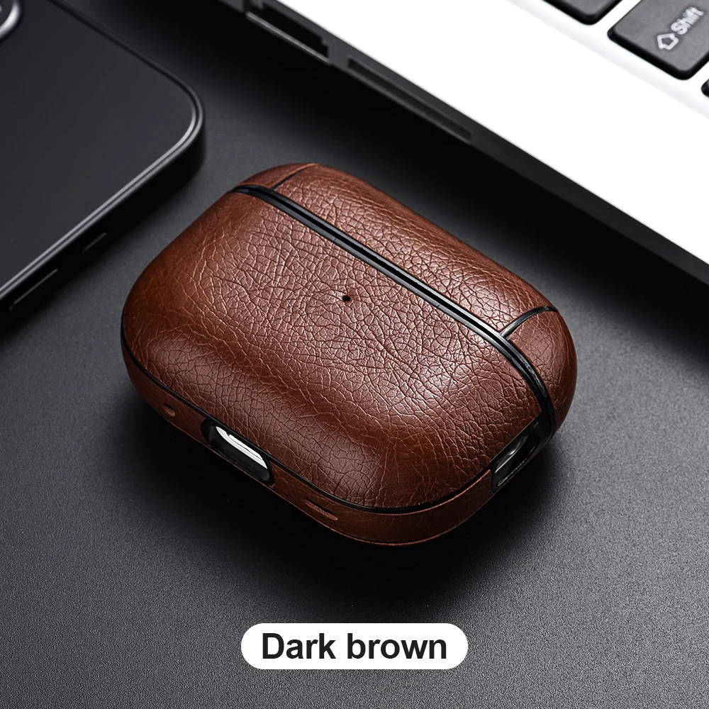 Leather Bluetooth Wireless Button Earphone Case  Pu Leather Designer  Airpod Case - Protective Sleeve - Aliexpress