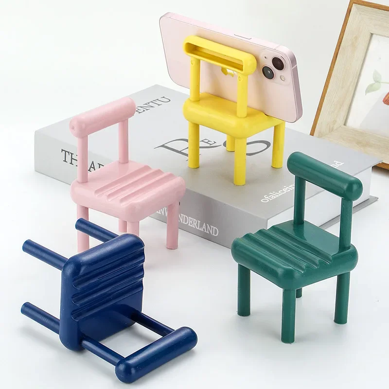 Cute Chair Mobile Phone Holder Kawaii Desktop Phone Bracket Adjustable Tablet Support for iphone ipad Office Desk Organizer