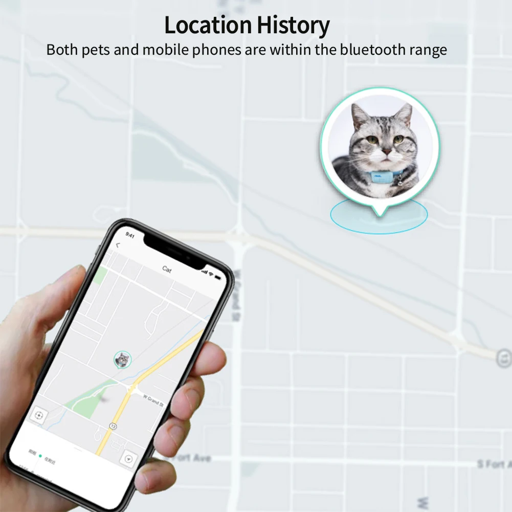 Bluetooth Tracker Smart Tracker Animal Tracking Collar Smart Pets Locator Waterproof Bluetooth-compatible Anti-Lost Location Tracker Collar for Cats Dogs Positioning Tracker Locating