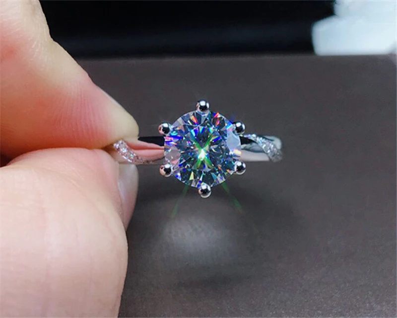 Silver Rings Silver Ring Wedding Rings White Gold Color Tibetan Silver Rings Women Cubic Zircon Wedding Jewelry