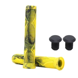 Length Scooter Bike Grips - Soft, Comfortable, Non - Slip Rubber Handle Covers for MTB and Bicycle (160 - YELLOW)