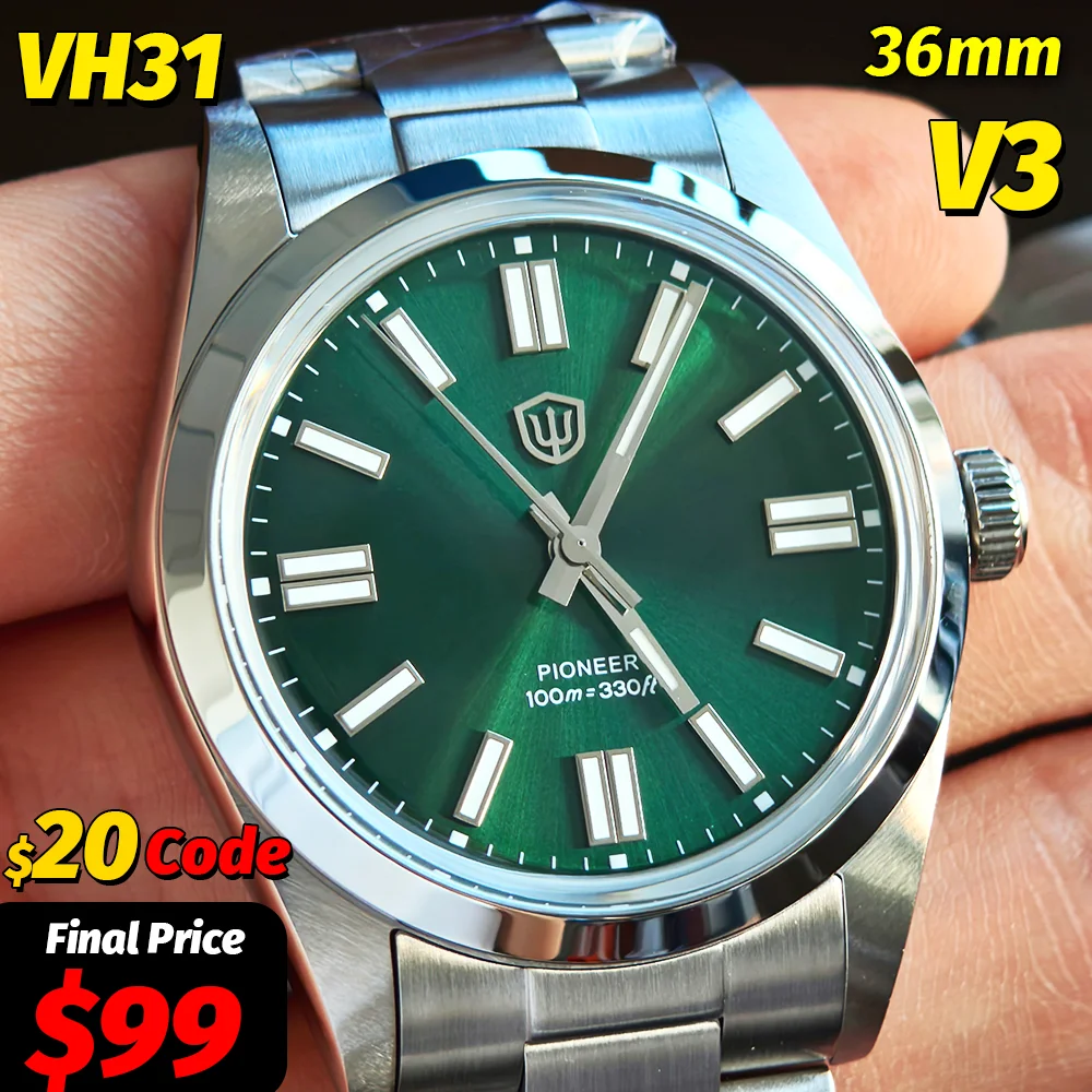 Watchdives WD1016 V3 36Mm VH31 Quartz Watch Man Multicolored K1 Bubble ...