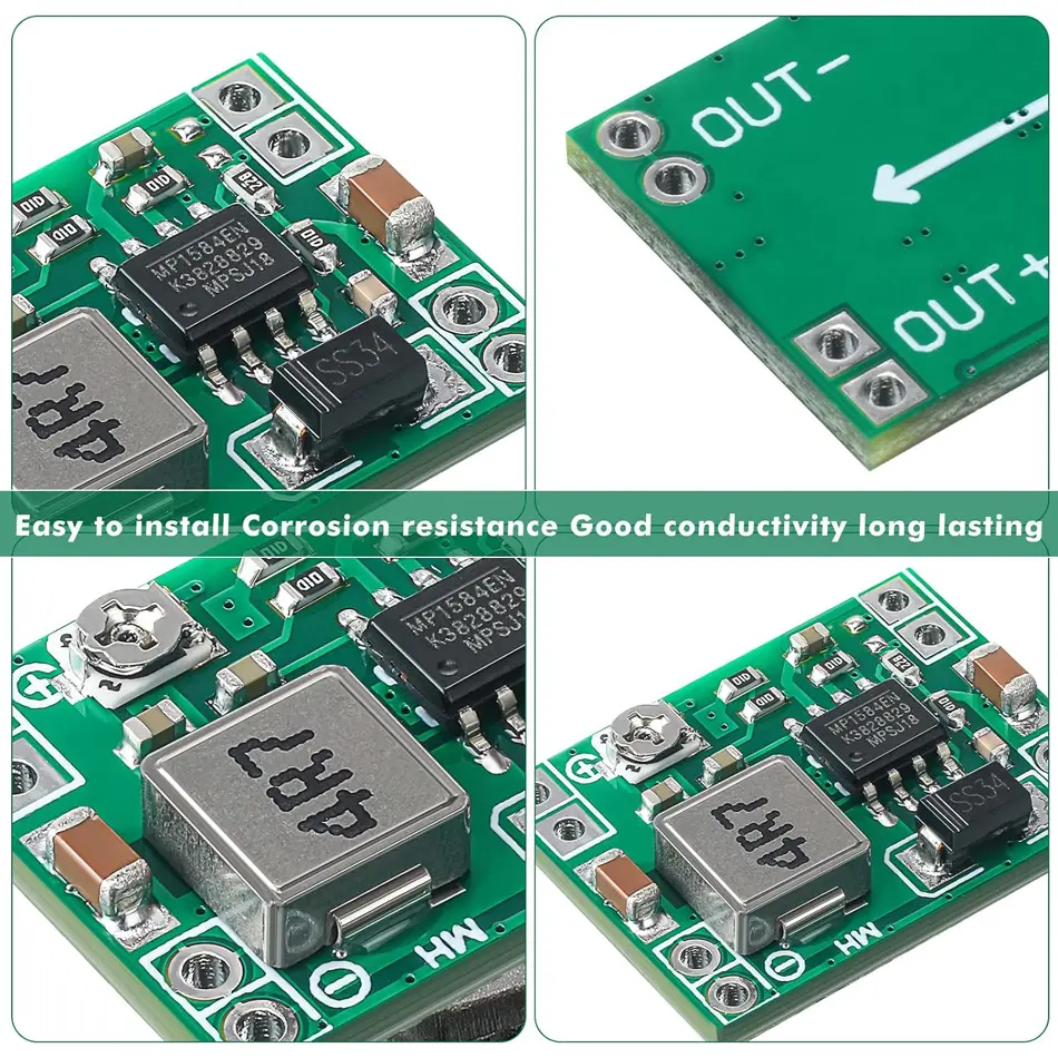 6pcs Mini MP1584EN DC-DC Buck Converter 3A Power Adjustable Power Supply Module 24V to 12V 9V 5V 3V Step-Down Power Module image 5