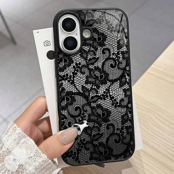 For iPhone 17 16 15 14 13 12 11 Pro Max Case Exquisite Lace Pattern Silicone Cover For iPhone Air 16E 16 Plus XS X XR Soft Funda 1
