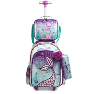 Mochila escolar con ruedas y lentejuelas para niñas, morral rodante de  unicornio, morral escolar con ruedas, 3 unidades por juego - AliExpress