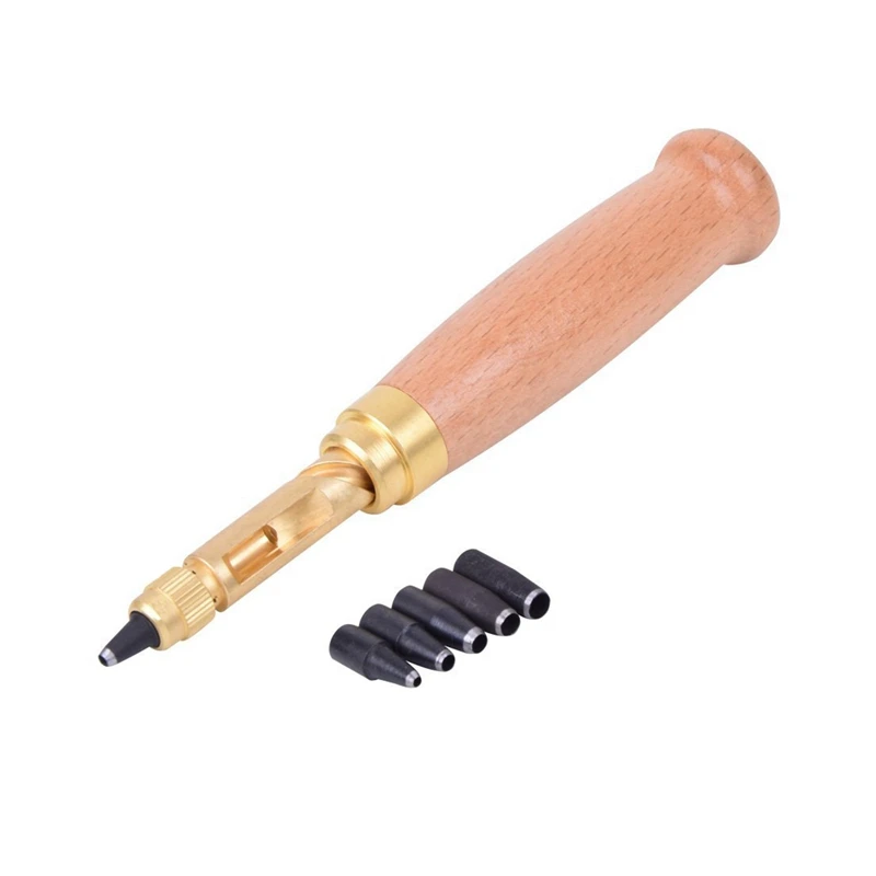 wood pellet maker 6 Tip Sizes 1.5mm, 2mm, 2.5mm, 3mm, 3.5mm, 4mm Screw Hole Punch/Auto Leather Tool with 2 Pcs Leather Carving Knives mobile woodworking bench
